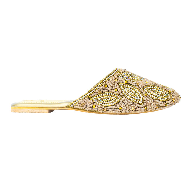 Sleek-modern Bronze Flat Slippers