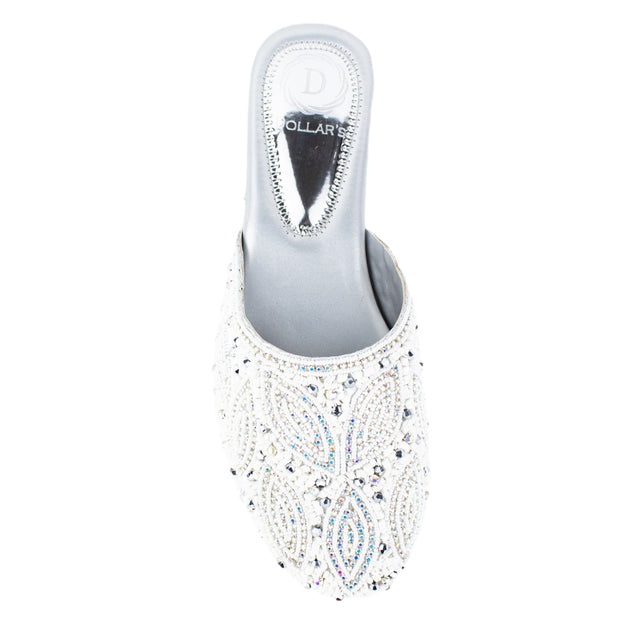 Feminine-chic Silver Flat Slippers