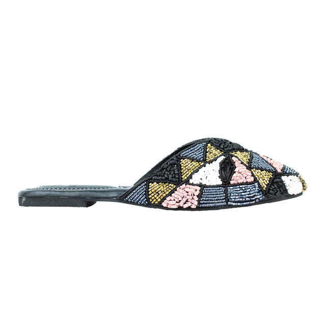 Iconic-fit Black Flat Slippers