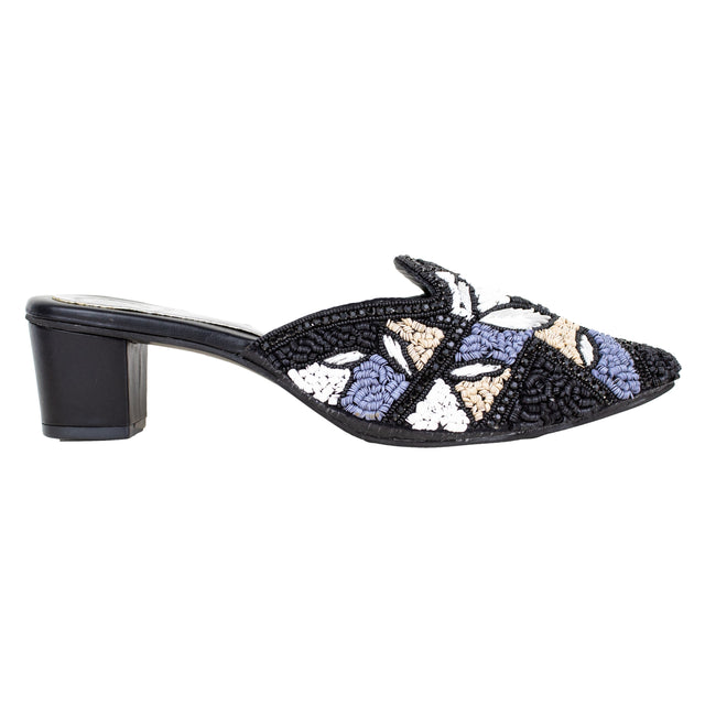 Feminine-chic Black Block Heel Sandals