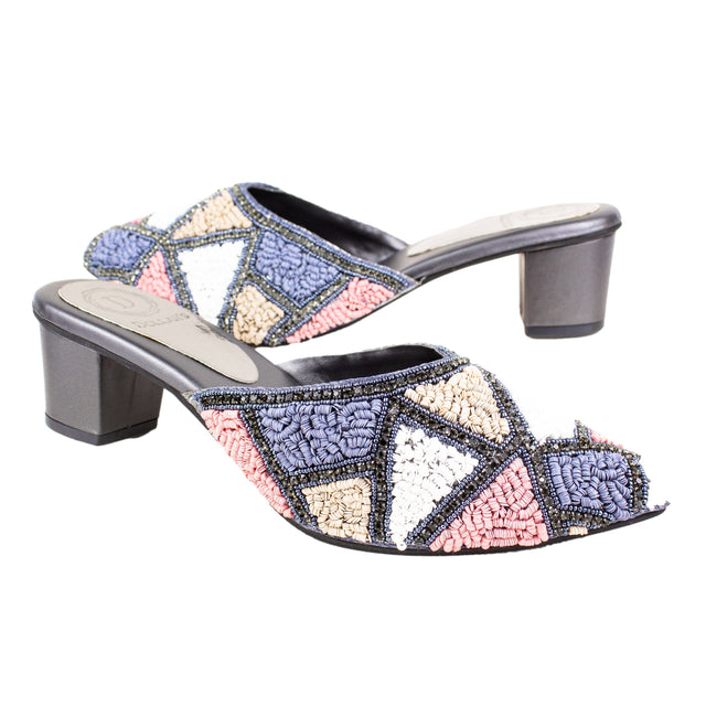 Weekend-ready Grey Block Heel Sandals