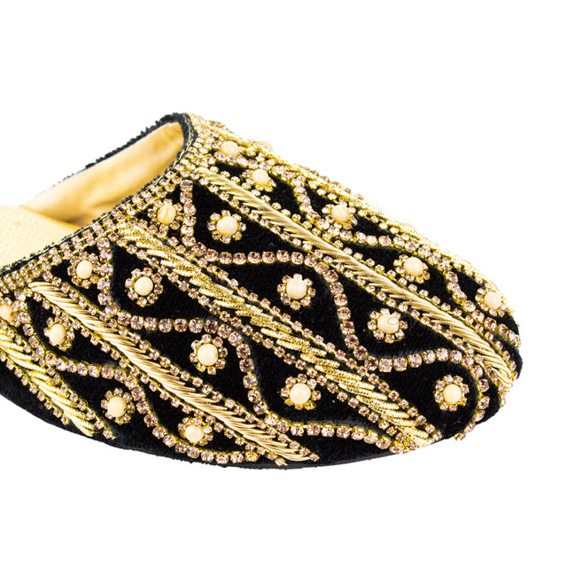 Handmade Gold Flat Slippers