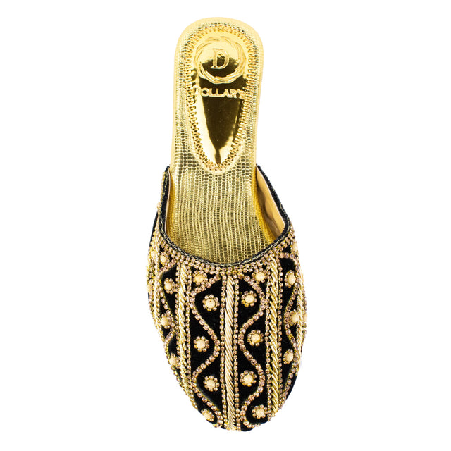 Handmade Gold Flat Slippers