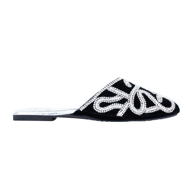 Opulent Silver Flat Slippers