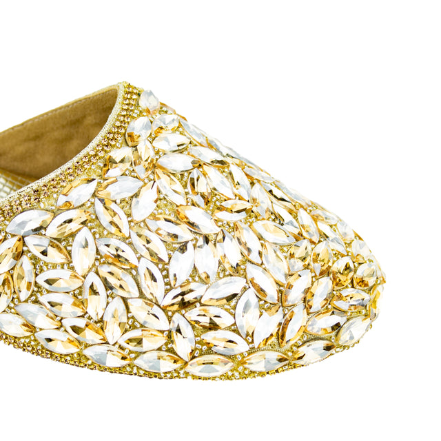 Sophisticated-casual Gold Flat Slippers
