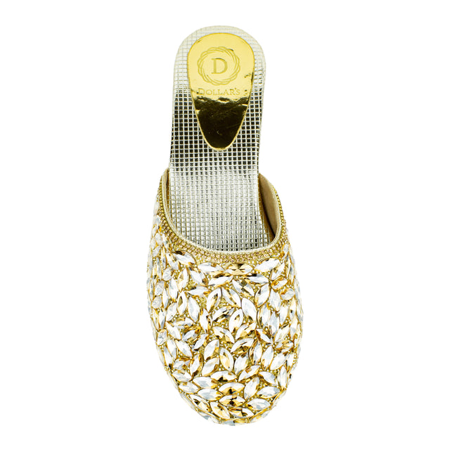 Sophisticated-casual Gold Flat Slippers