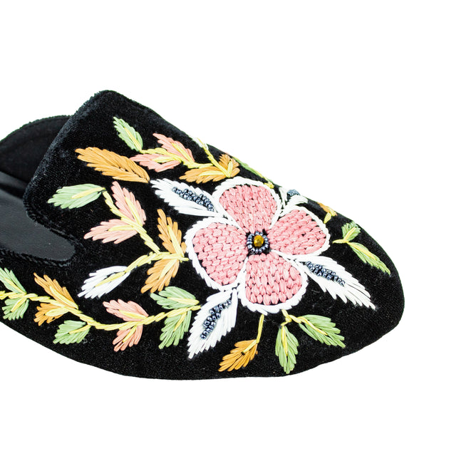 Elevated Black Flat Slippers