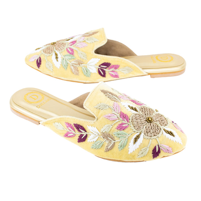 Chic Yellow Flat Slippers