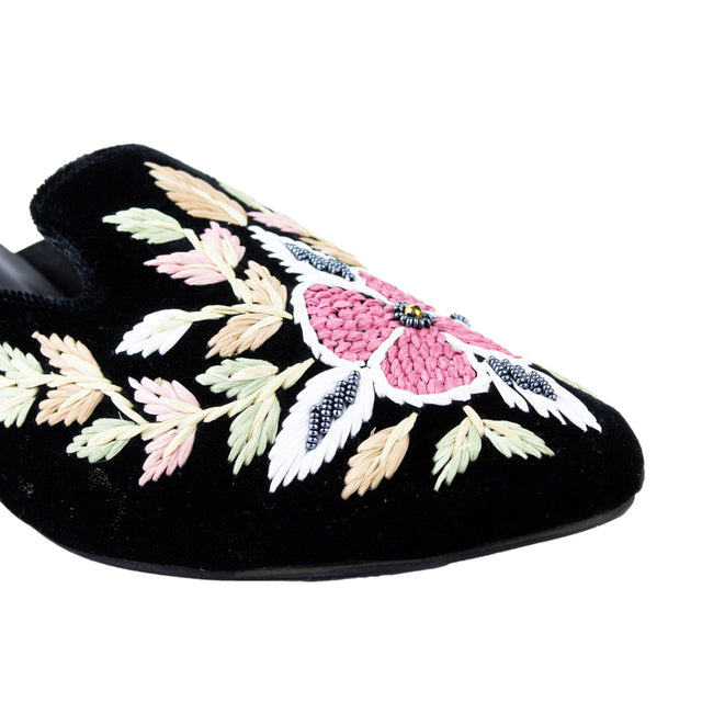 Women Handcrafted Block Black Heels