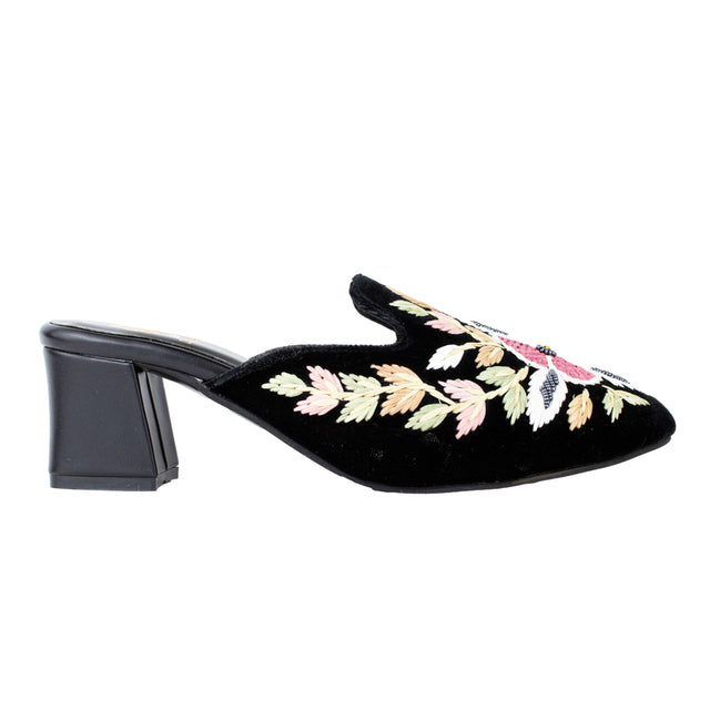Women Handcrafted Block Black Heels