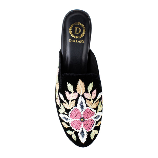 Women Handcrafted Block Black Heels