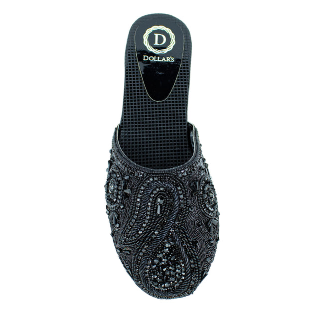 Enchanting Black Flat Slippers