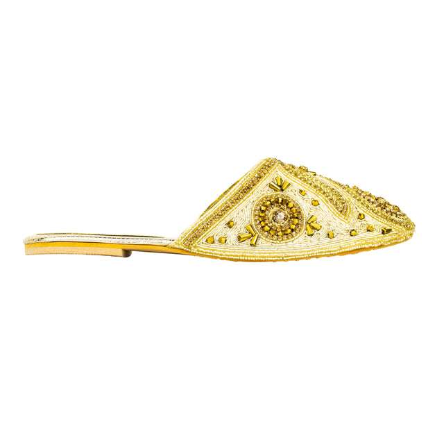 Regal Gold Flat Slippers