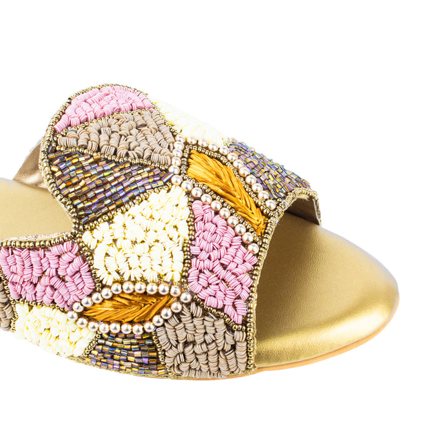 Refined Bronze Flat Slippers