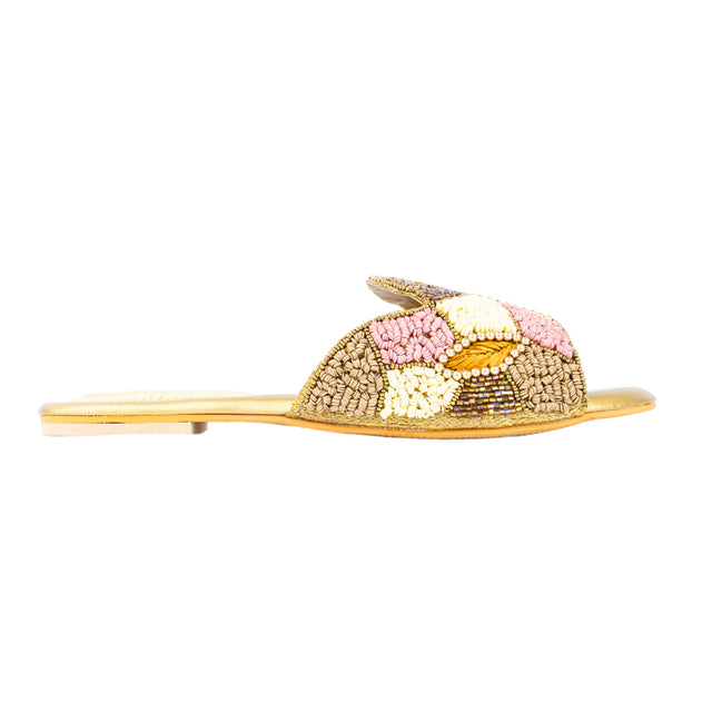 Refined Bronze Flat Slippers