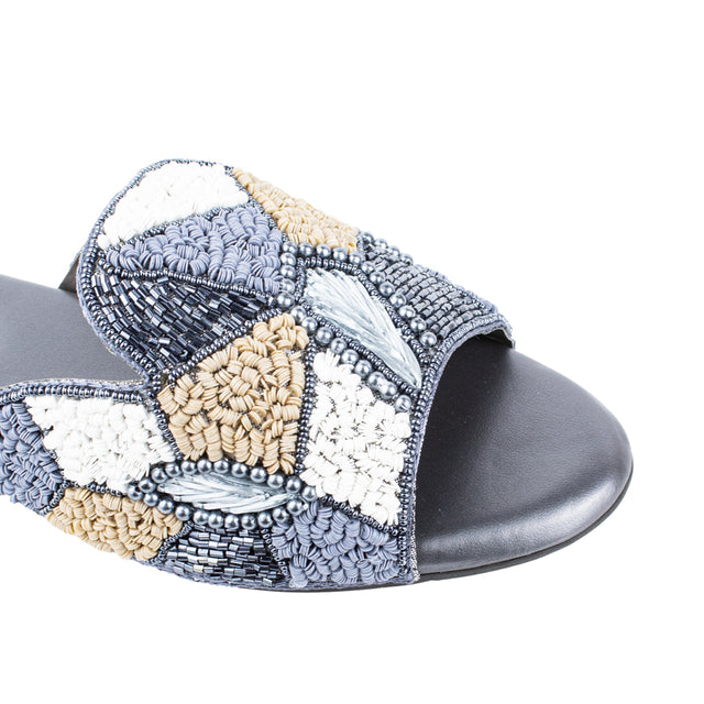 Statement Grey Flat Slippers