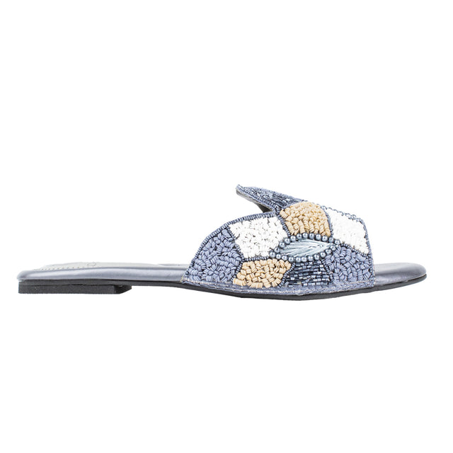 Statement Grey Flat Slippers