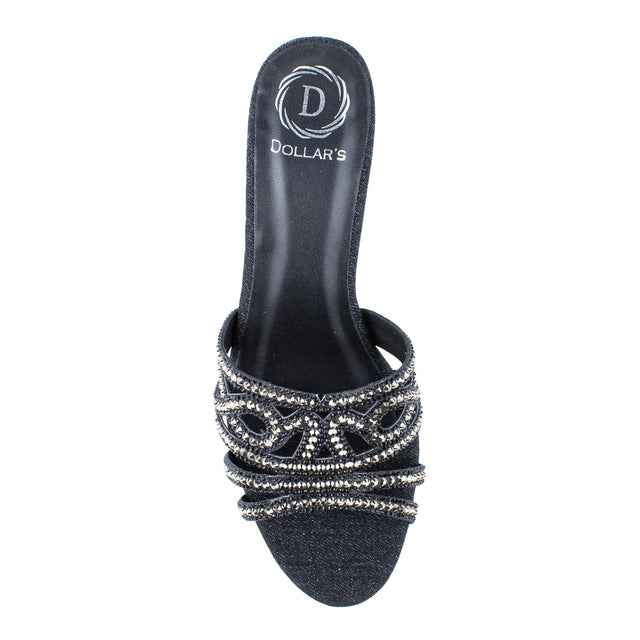 Vibrant Black Block Heel Sandals