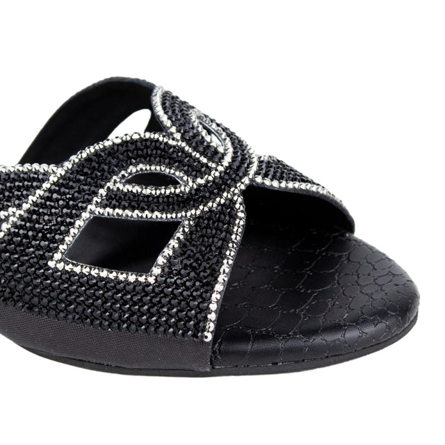 Luxe Black Flat Slippers