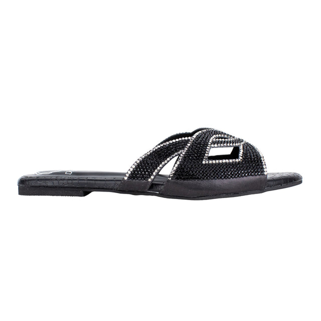 Luxe Black Flat Slippers