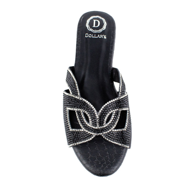Luxe Black Flat Slippers