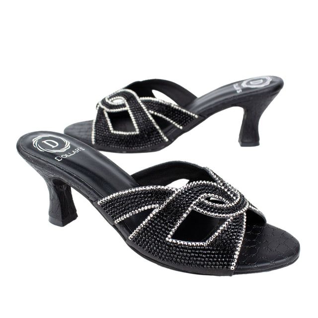 Refined Black Pencil Heel Sandals