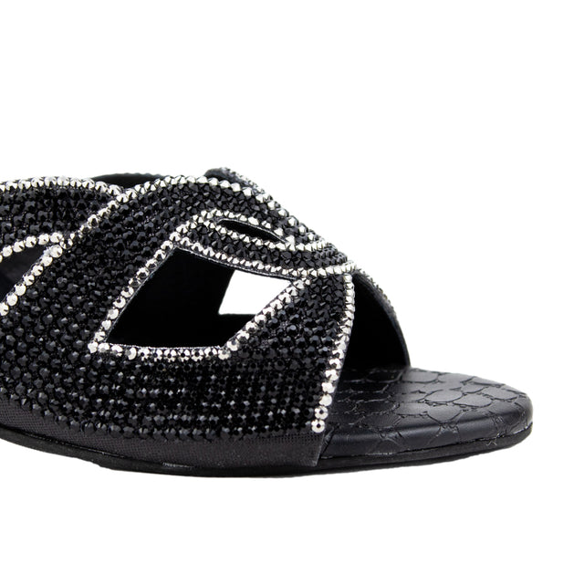 Refined Black Pencil Heel Sandals