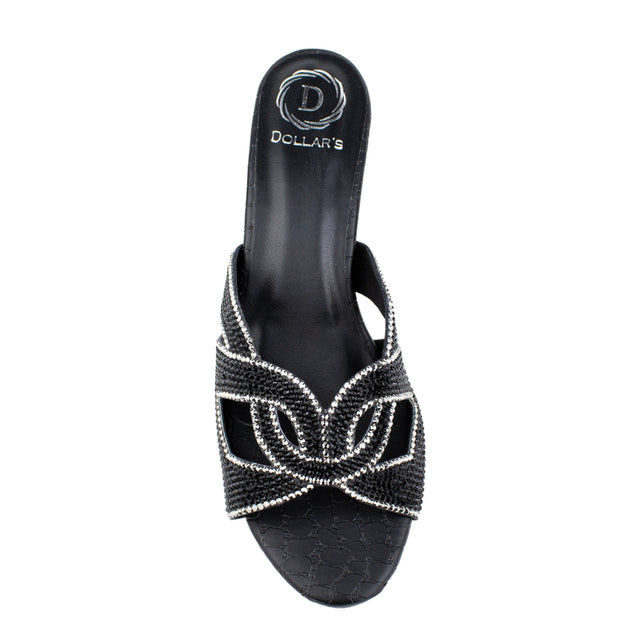Refined Black Pencil Heel Sandals