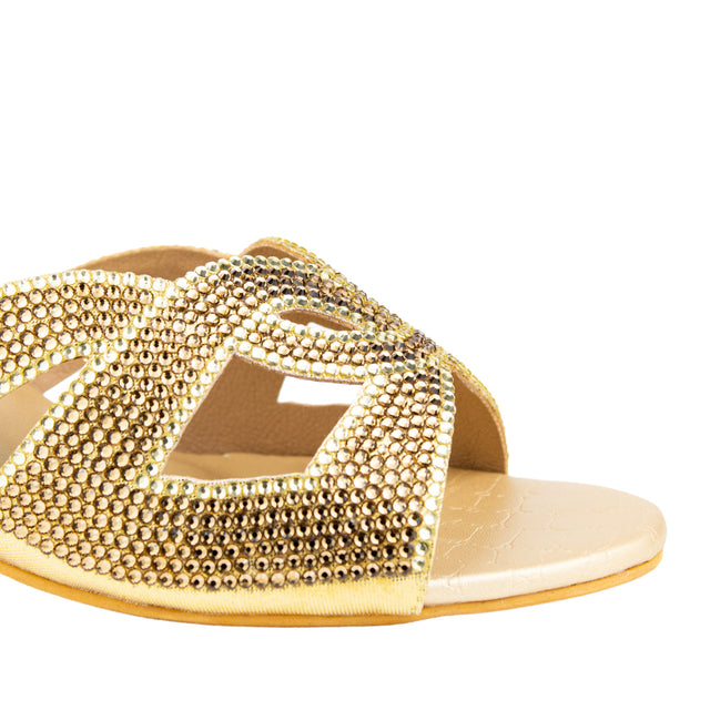 Trendy Gold Pencil Heel Sandals