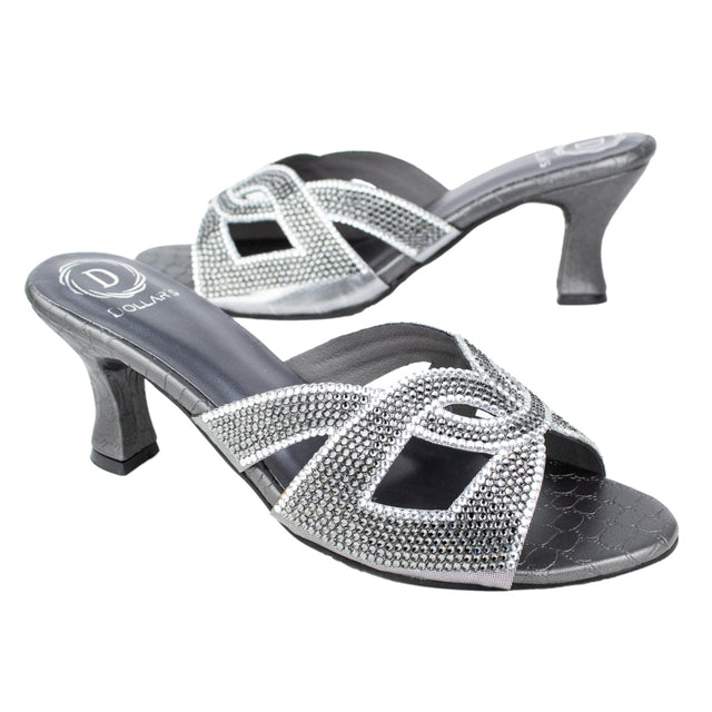 Luxurious Grey Pencil Heel Sandals
