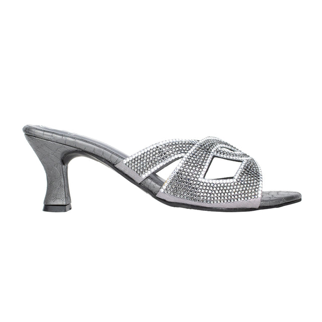 Luxurious Grey Pencil Heel Sandals