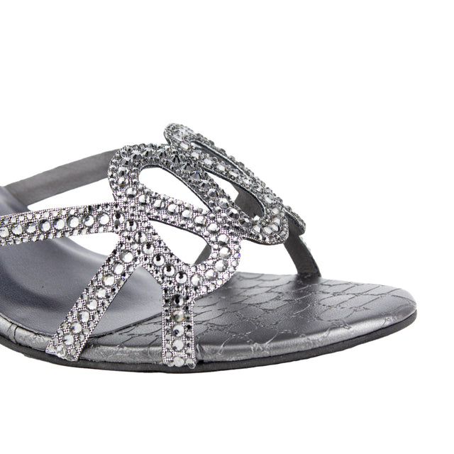 Sabah Handmade Grey Pencil Heel Sandals