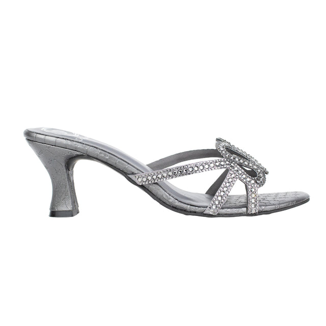 Sabah Handmade Grey Pencil Heel Sandals