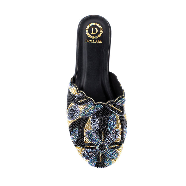 Striking Black Flat Slippers