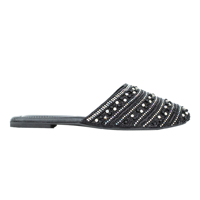 Enchanting Black Flat Slippers