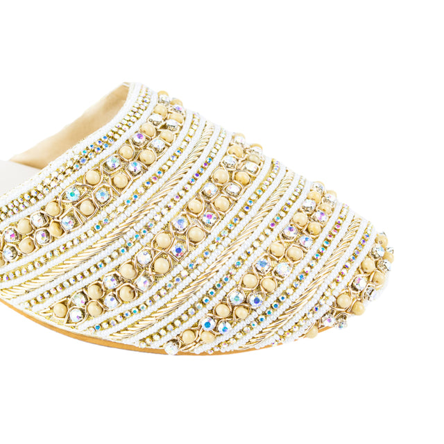 Refined Cream Flat Slippers