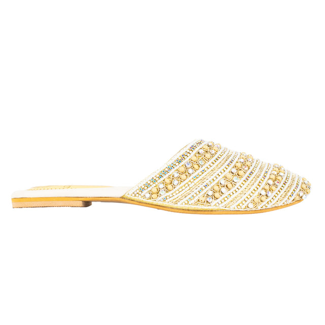 Refined Cream Flat Slippers