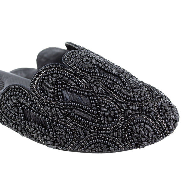 Vibrant Black Flat Slippers