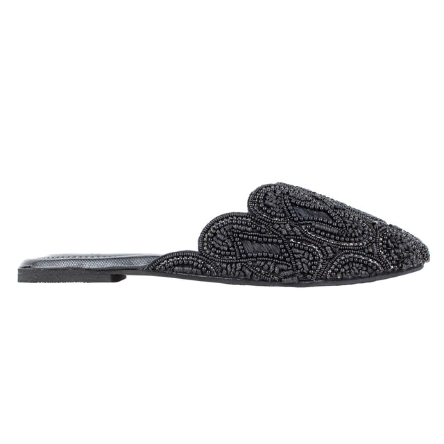 Vibrant Black Flat Slippers