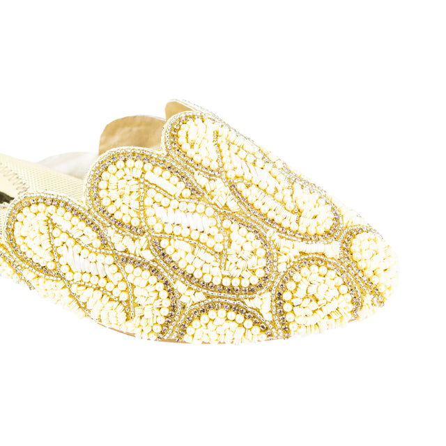Handmade Gold Flat Slippers