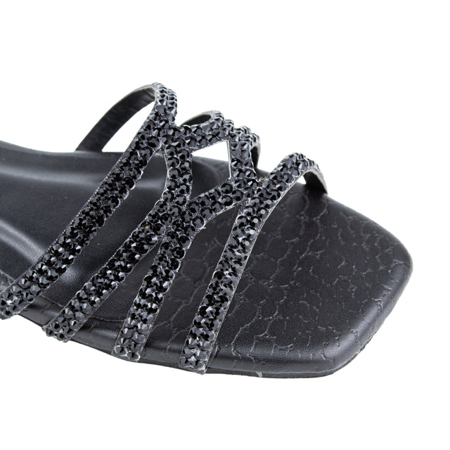 Hessa Sophisticated Black Flat Slippers