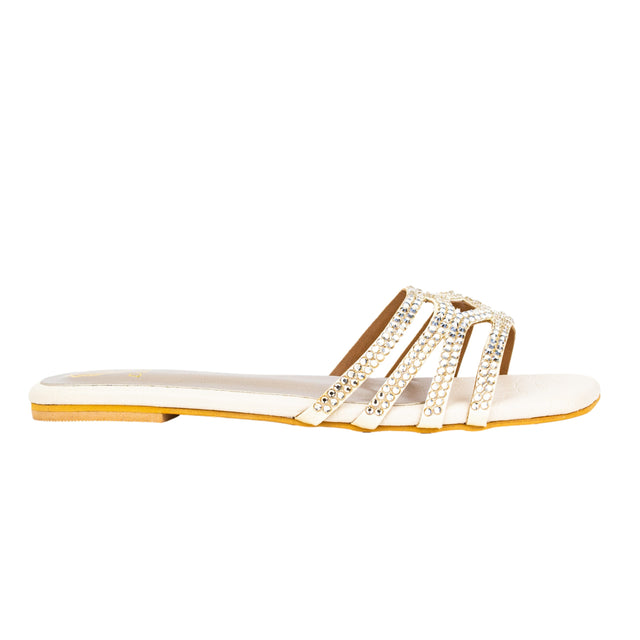 Hessa Timeless Cream Flat Slippers
