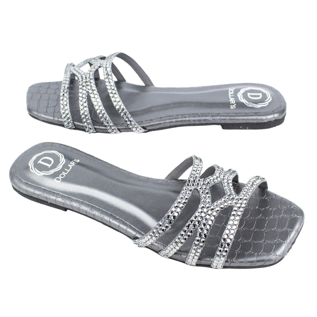 Hessa Stylish Grey Flat Slippers