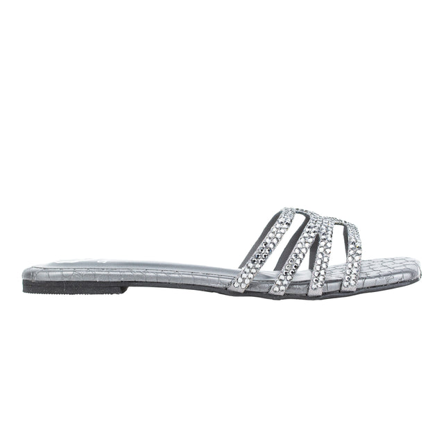 Hessa Stylish Grey Flat Slippers
