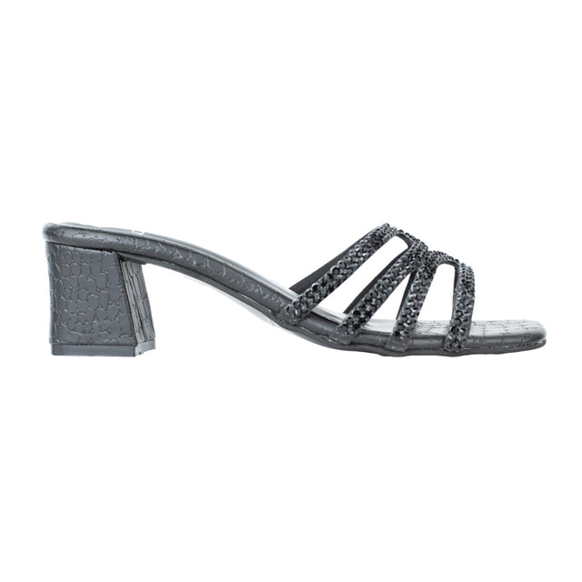 Hessa Classic Black Block Heel Sandals