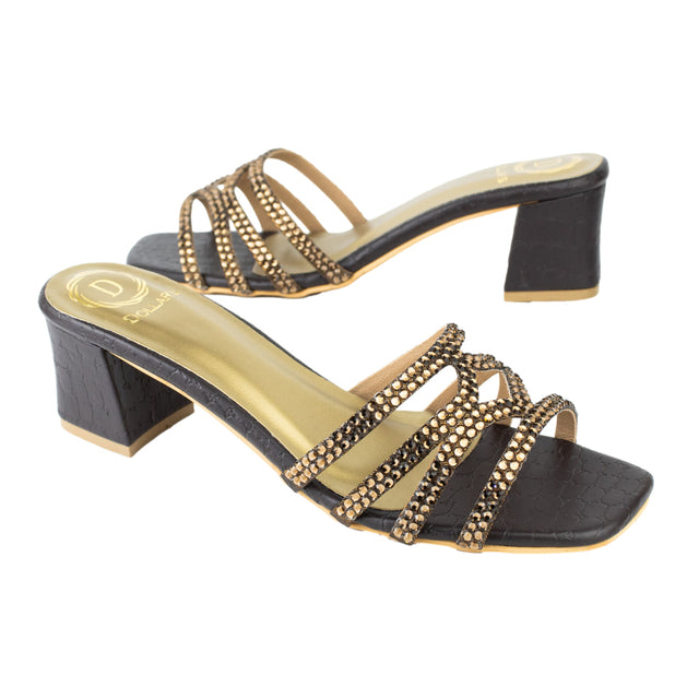 Hessa Stylish Brown Block Heel Sandals