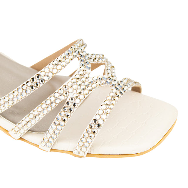 Hessa Refined Cream Block Heel Sandals