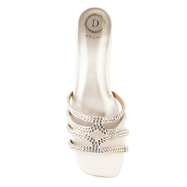 Hessa Refined Cream Block Heel Sandals