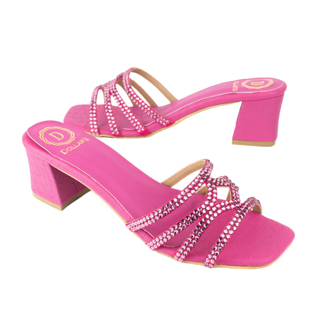 Hessa Elegant Pink Block Heel Sandals