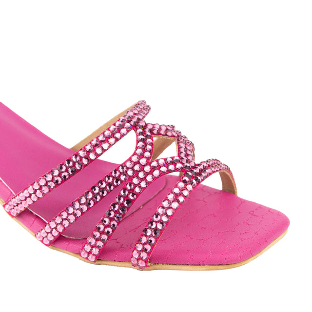 Hessa Elegant Pink Block Heel Sandals